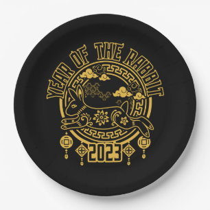 Chinese Lunar New Year of the Rabbit Paper Plates