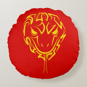 Chinese Lunar New Year of the Snake 2025 4723 Wood Round Pillow