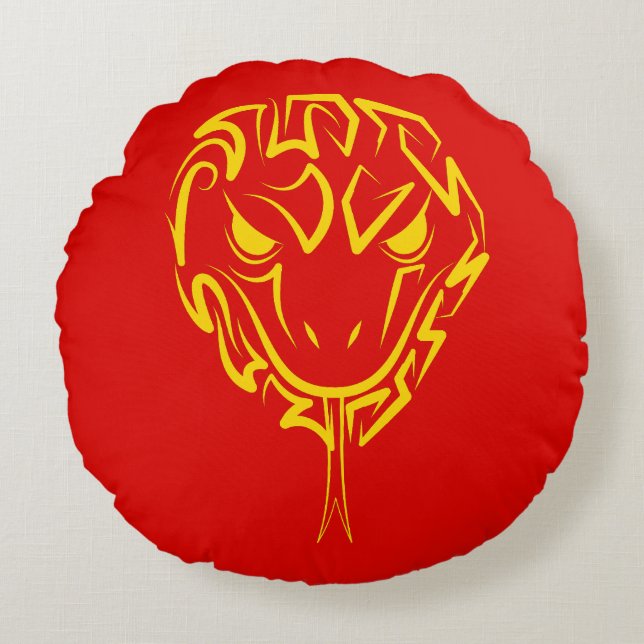 Chinese Lunar New Year of the Snake 2025 4723 Wood Round Pillow (Front)