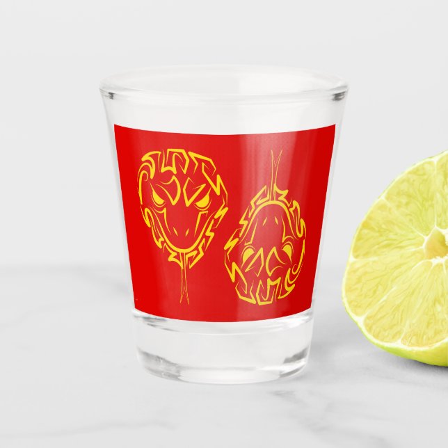 Chinese Lunar New Year of the Snake 2025 4723 Wood Shot Glass (Front)