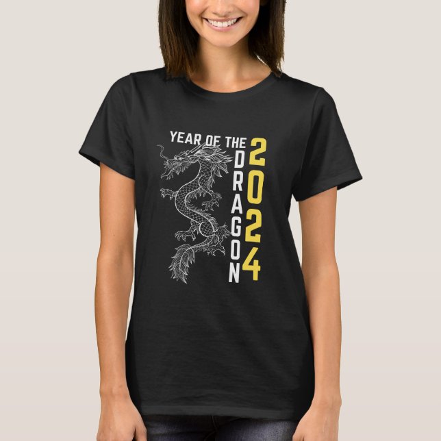 Chinese Lunar new year Red Good luck Dragon 2024 T-Shirt (Front)