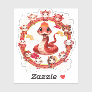 Chinese Lunar New Year Snake Design 2 Sticker