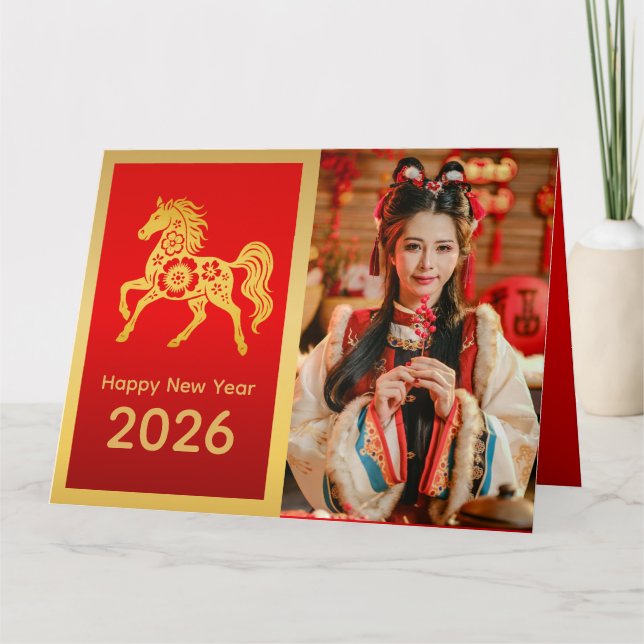 Chinese lunar New Year - Year of the Horse 2026 Card (Front)