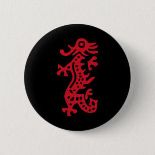 Chinese Mah Jong Red Dragon Tile Mahjong Costume Button