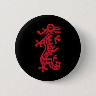Chinese Mah Jong Red Dragon Tile Mahjong Costume  Button