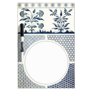Chinese Medallion: Indigo Blue Chinoiserie Dry Erase Board
