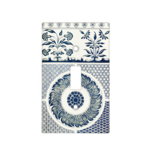 Chinese Medallion: Indigo Blue Chinoiserie Light Switch Cover