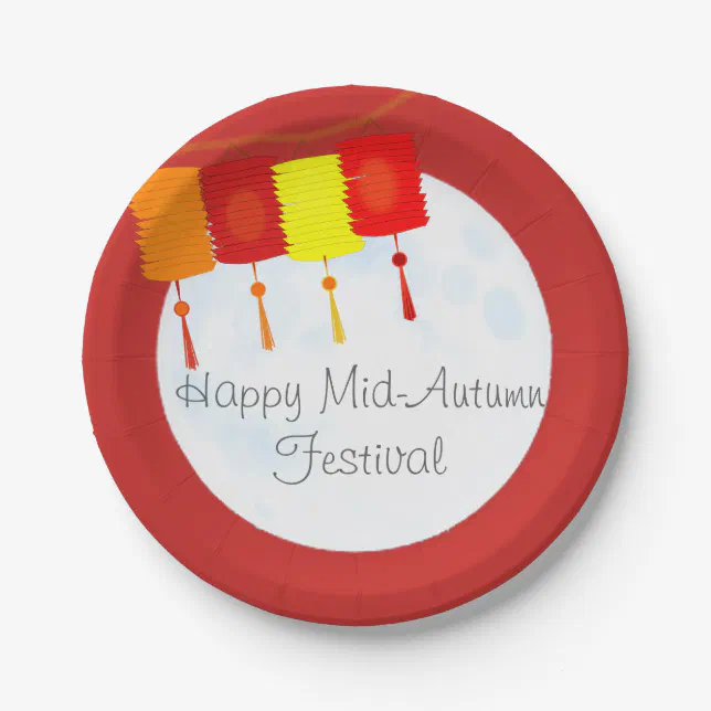 Chinese Mid-Autumn Festival Moon Festival Paper Plates | Zazzle