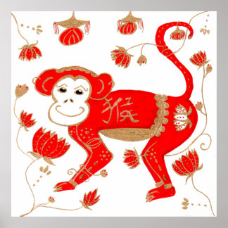 Chinese Monkey Astrology Poster