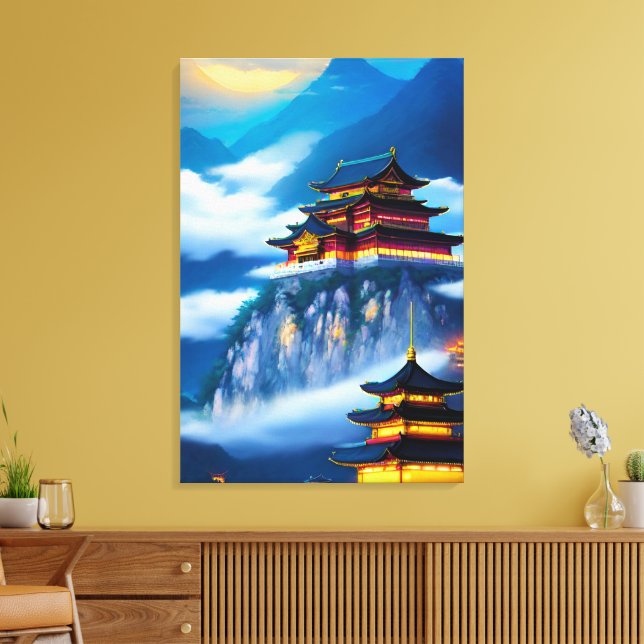 Chinese Mountain Palace Canvas Print (Insitu(LivingRoom))