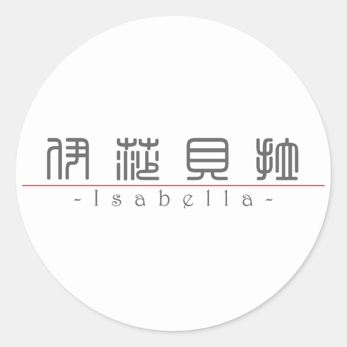 Chinese name for Isabella 21001_0.pdf Round Sticker