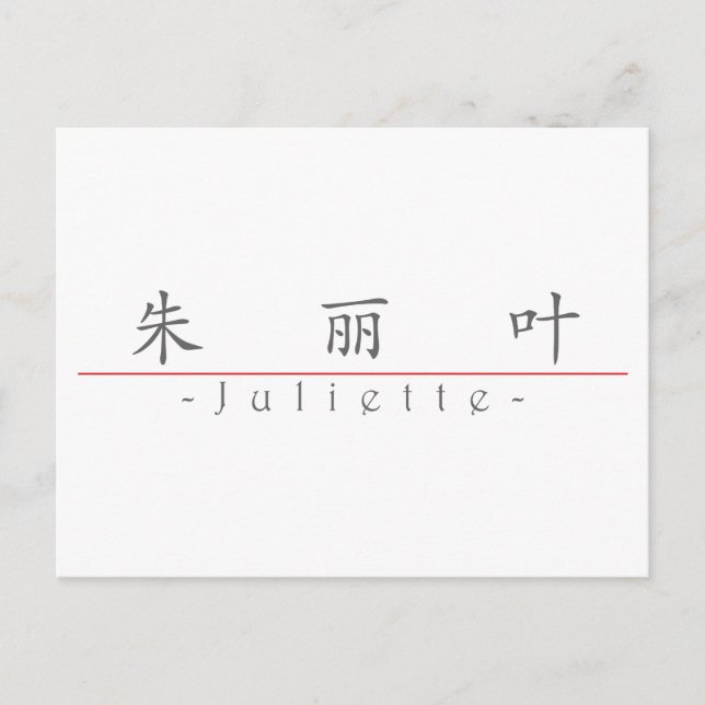 Chinese name for Juliette 21376_1.pdf Postcard (Front)
