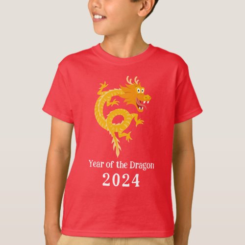 Chinese New Lunar Year Dragon 2024 Zodiac Boy T_Shirt