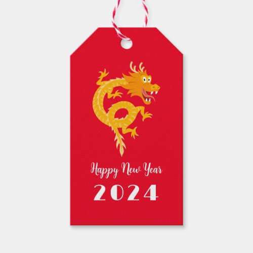 Chinese New Lunar Year Dragon 2024 Zodiac Gift Tags