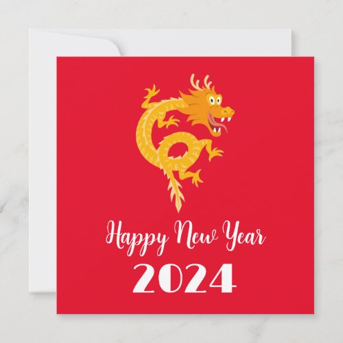 Chinese New Lunar Year Dragon 2024 Zodiac Holiday Card