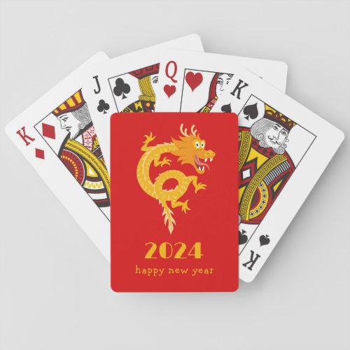 Chinese New Lunar Year Dragon 2024 Zodiac Playing Cards