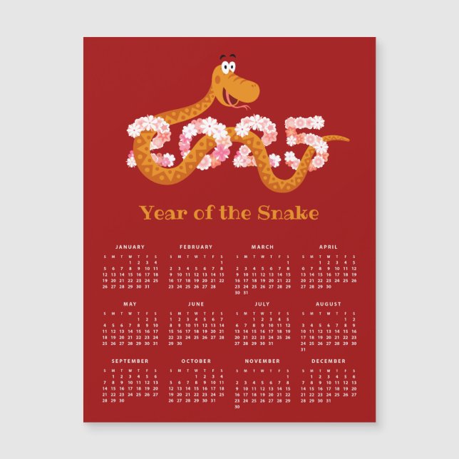 Chinese New Lunar Year Zodiac Snake 2025 Calendar (Front)