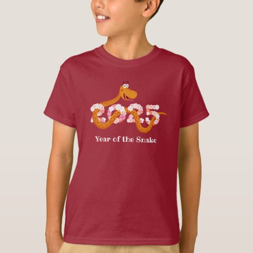 Chinese New Lunar Year Zodiac Wood Snake 2025 Boy T_Shirt