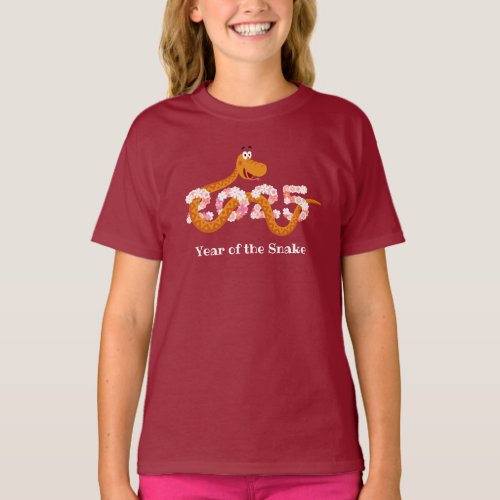 Chinese New Lunar Year Zodiac Wood Snake 2025 Girl T_Shirt