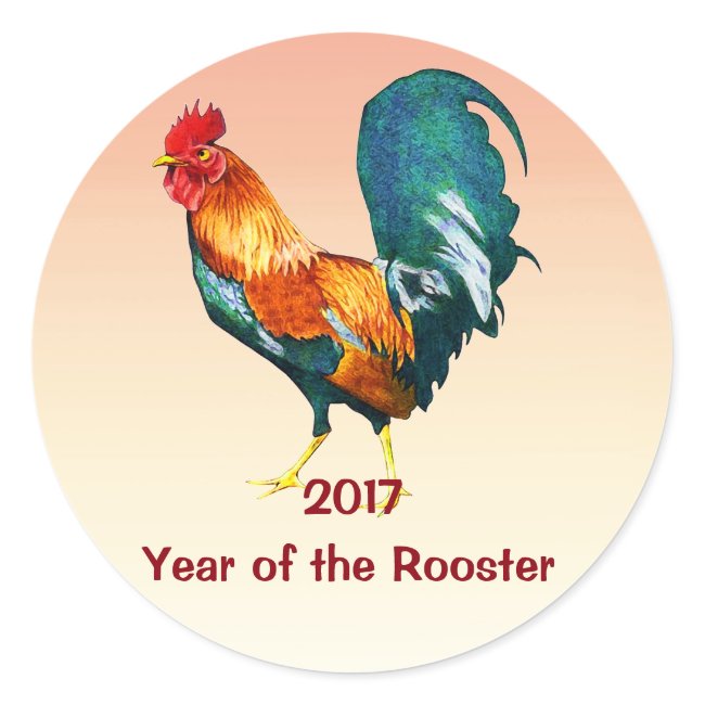 Chinese New Year 2017 Red Rooster Stickers