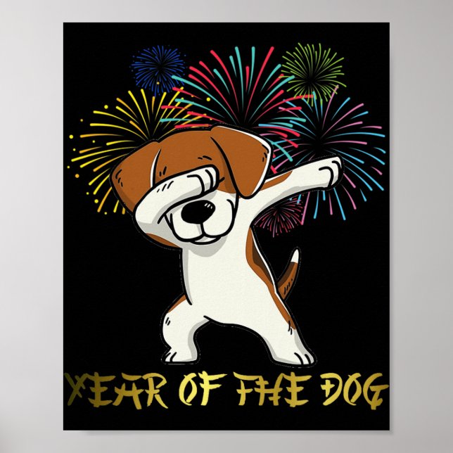 Chinese New Year 2018 Fireworks Chinese Zodiac Gif Poster (Front)