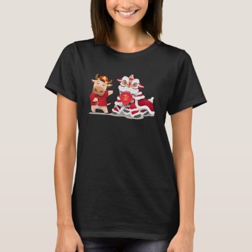 Chinese New Year 2021  Lion Dance Head  Horoscope  T_Shirt