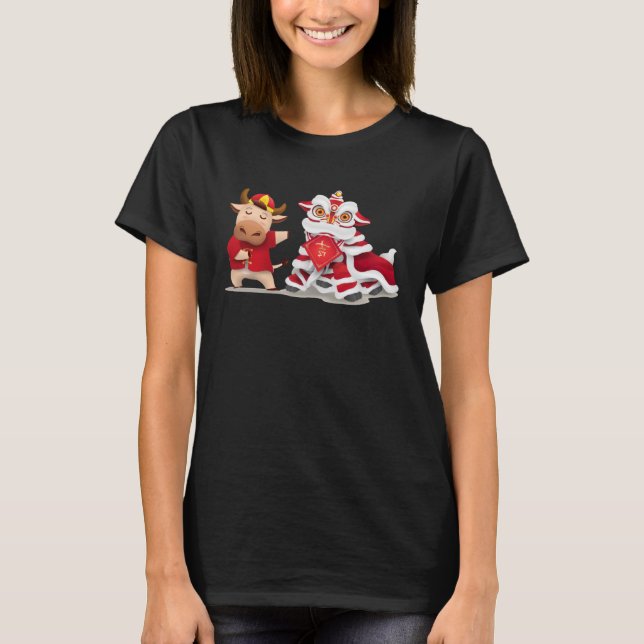 Chinese New Year 2021  Lion Dance Head  Horoscope  T-Shirt (Front)