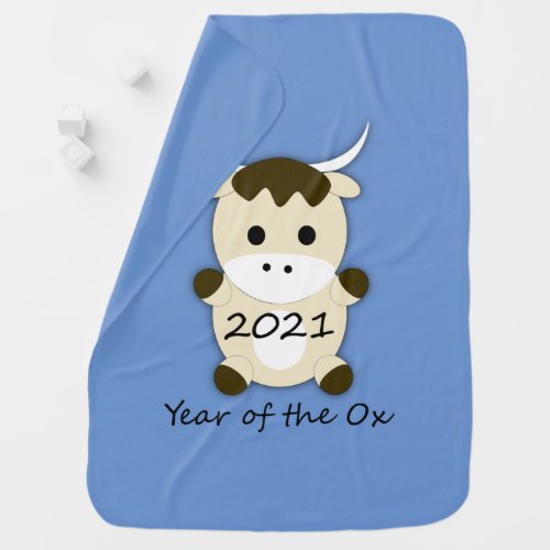 Chinese New Year 2021 Year of the Ox Baby Blanket