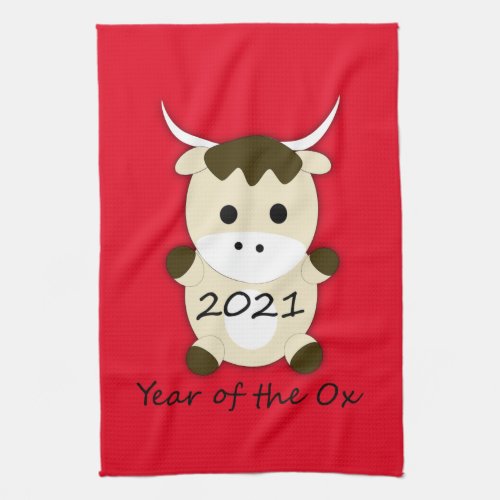 Chinese New Year 2021 Year of the Ox Kitchen Towel