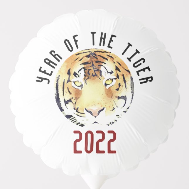 Chinese New Year 2022 Tiger Watercolor 2022 Zodiac Balloon (Front)