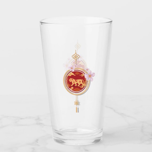 Chinese new year 2022 year of the tiger. glass (Front)