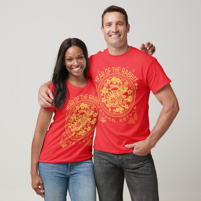 Chinese New Year 2023 Of Red Rabbit Zodiac Family T-Shirt (Unisex)