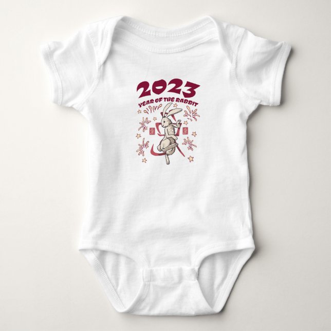 Chinese New Year 2023 - Year of the Rabbit Baby Bodysuit (Front)
