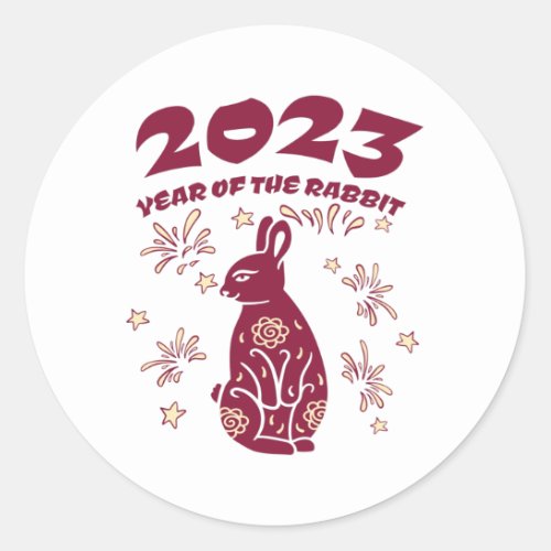 Chinese New Year 2023 _ Year of the Rabbit Classic Round Sticker