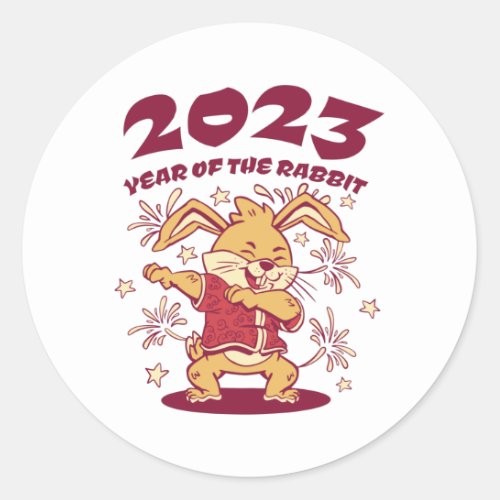 Chinese New Year 2023 _ Year of the Rabbit Classic Round Sticker