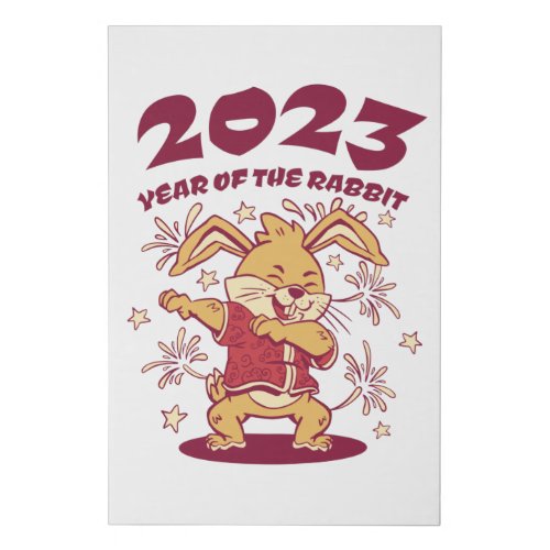 Chinese New Year 2023 _ Year of the Rabbit Faux Canvas Print