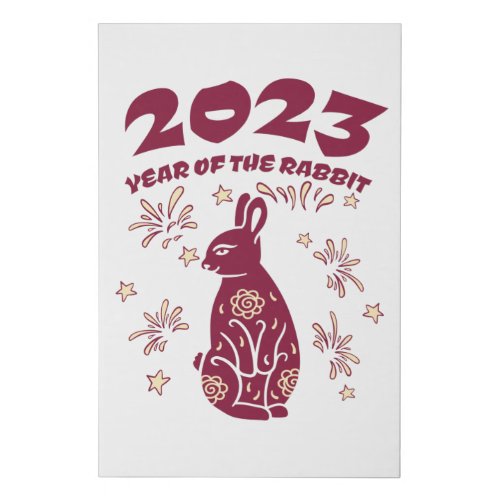 Chinese New Year 2023 _ Year of the Rabbit Faux Canvas Print