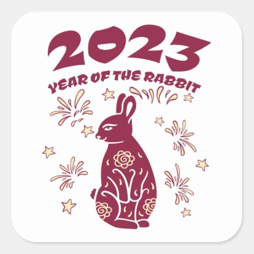 Chinese New Year 2023 _ Year of the Rabbit Square Sticker