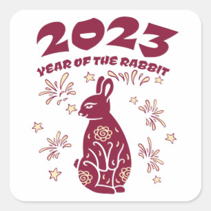 Chinese New Year 2023 - Year of the Rabbit Square Sticker