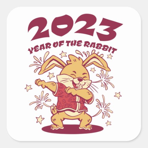 Chinese New Year 2023 _ Year of the Rabbit Square Sticker