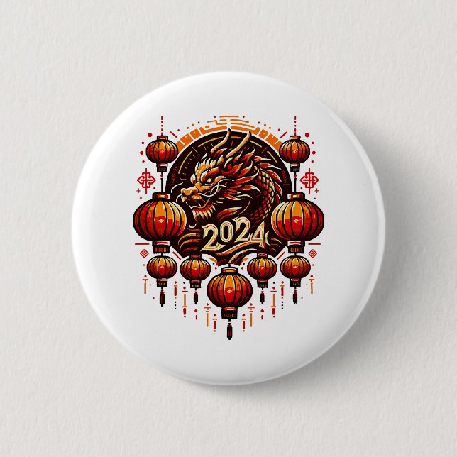  chinese new year 2024 button (Front)