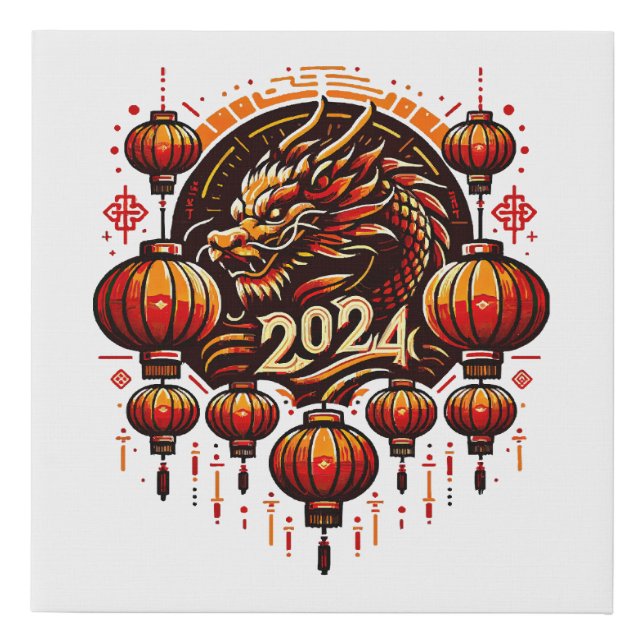  chinese new year 2024 faux canvas print (Front)