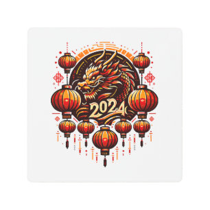 chinese new year 2024 metal print
