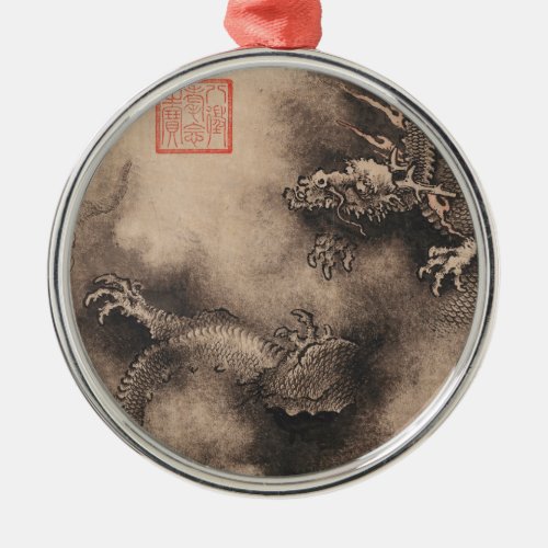 Chinese New Year 2024 Painting Dragon RO Metal Ornament