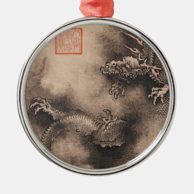 Chinese New Year 2024 Painting Dragon RO Metal Ornament (Front)