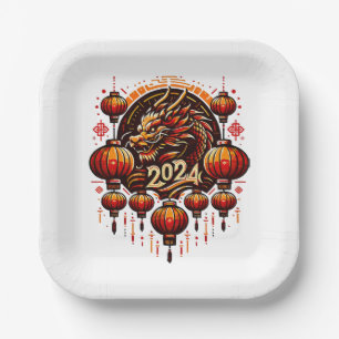 chinese new year 2024 paper plates