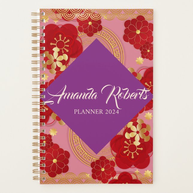 Chinese New Year 2024 Plum Blossom Flowers Planner (Front)