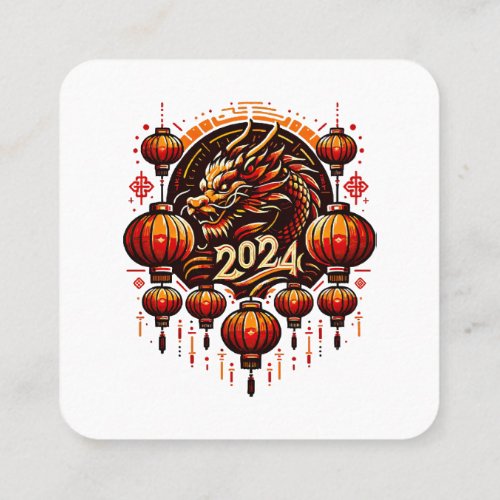  chinese new year 2024 square business card