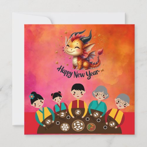 Chinese New Year 2024 with Dragon Holiday Card