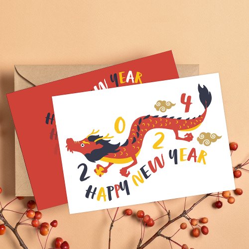 Chinese New Year 2024 Year Of Dragon Holiday Card